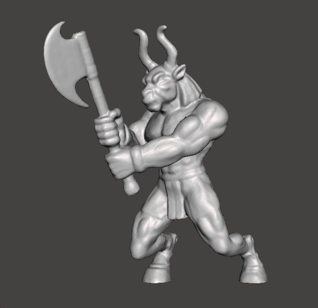 MINOTON BRONZE MINOTAUR MINIATURE MODEL FOR FANTASY GAMES RPG 3D print model_3