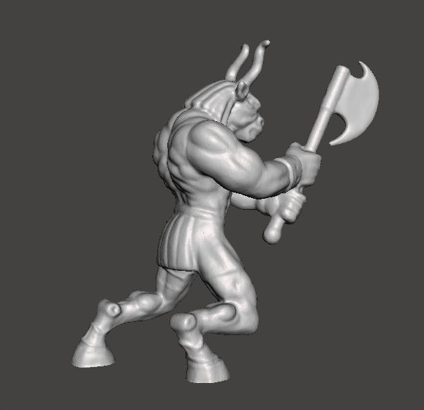 MINOTON BRONZE MINOTAUR MINIATURE MODEL FOR FANTASY GAMES RPG 3D print model_5