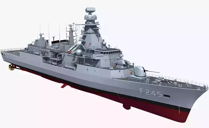 TCG ORUCREIS Turkish Meko Class Frigate 3D model