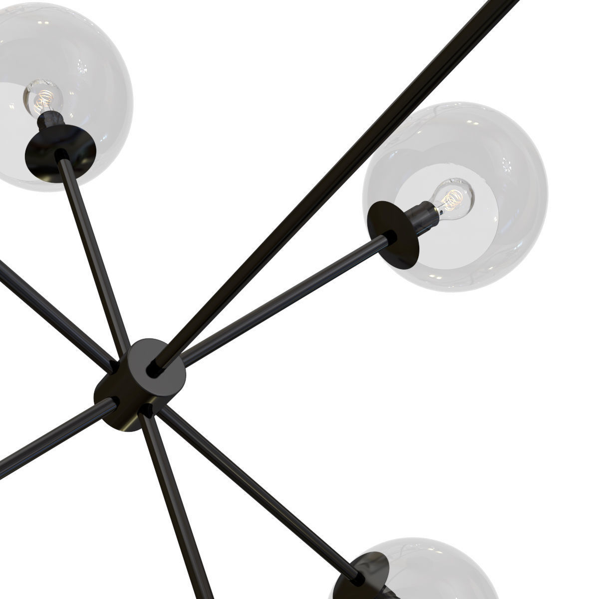 Staggered Glass 6-Light Chandelier Clear 3D model_2