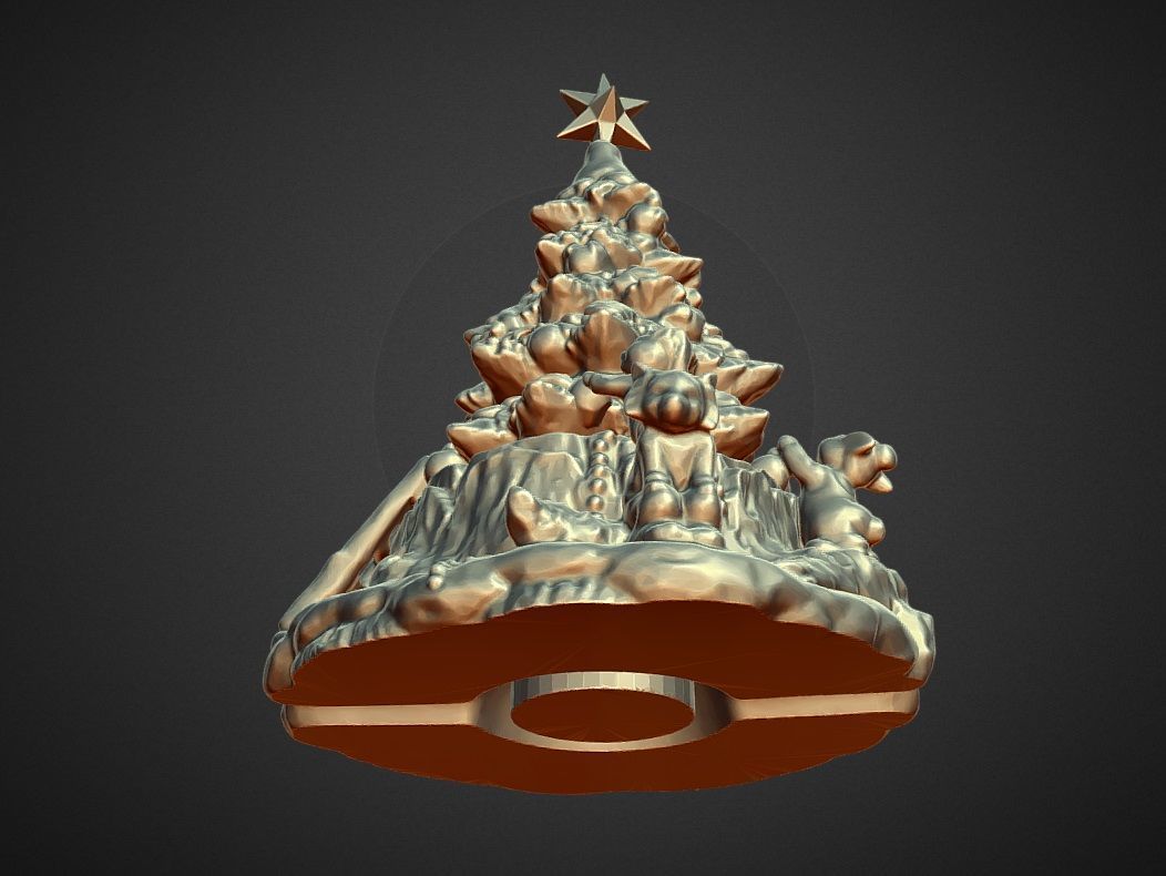 Bunnys And Foxes Trimming The Tree  3D print model_3