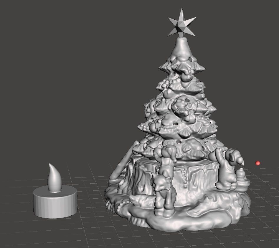 Bunnys And Foxes Trimming The Tree  3D print model_6