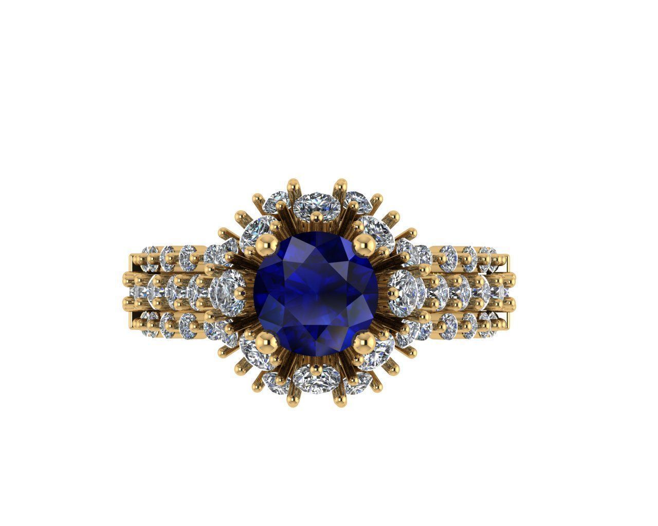 Women diamond ring 3d render 3D print model_3