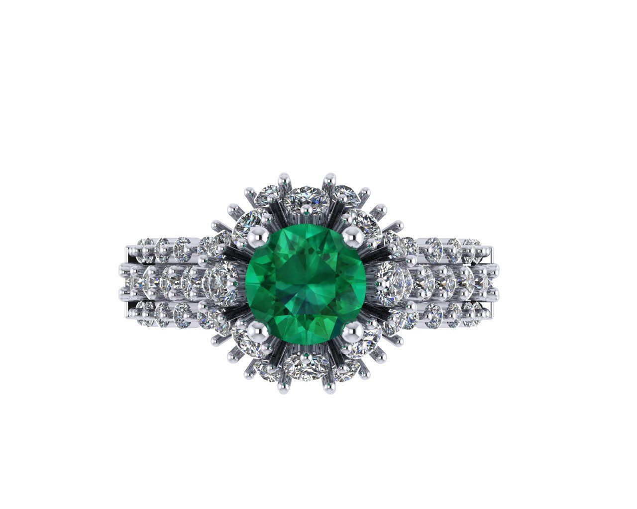 Women diamond ring 3d render 3D print model_5