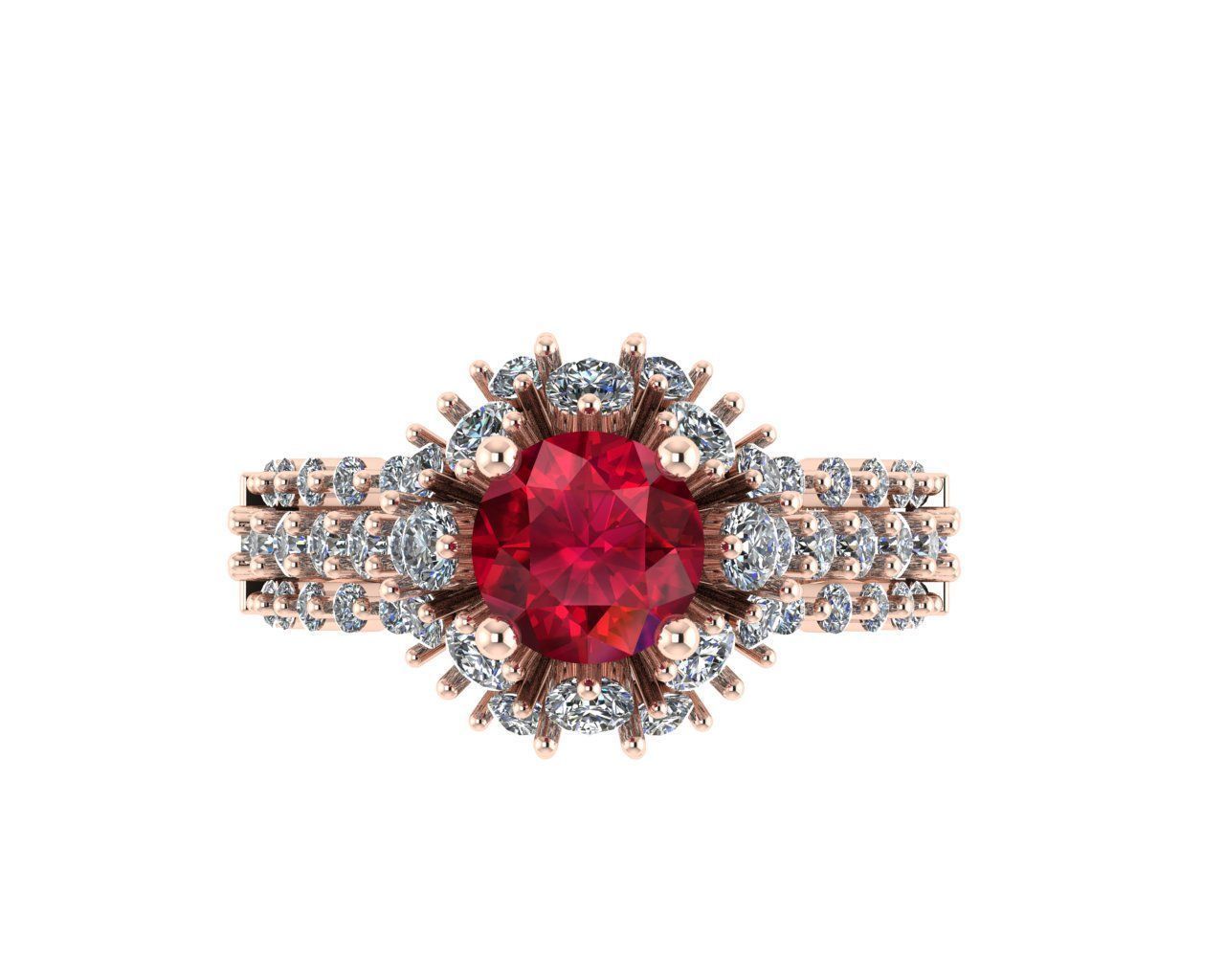 Women diamond ring 3d render 3D print model_4