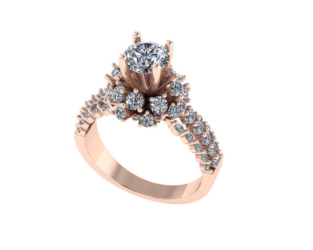 Women diamond ring 3d render 3D print model_1