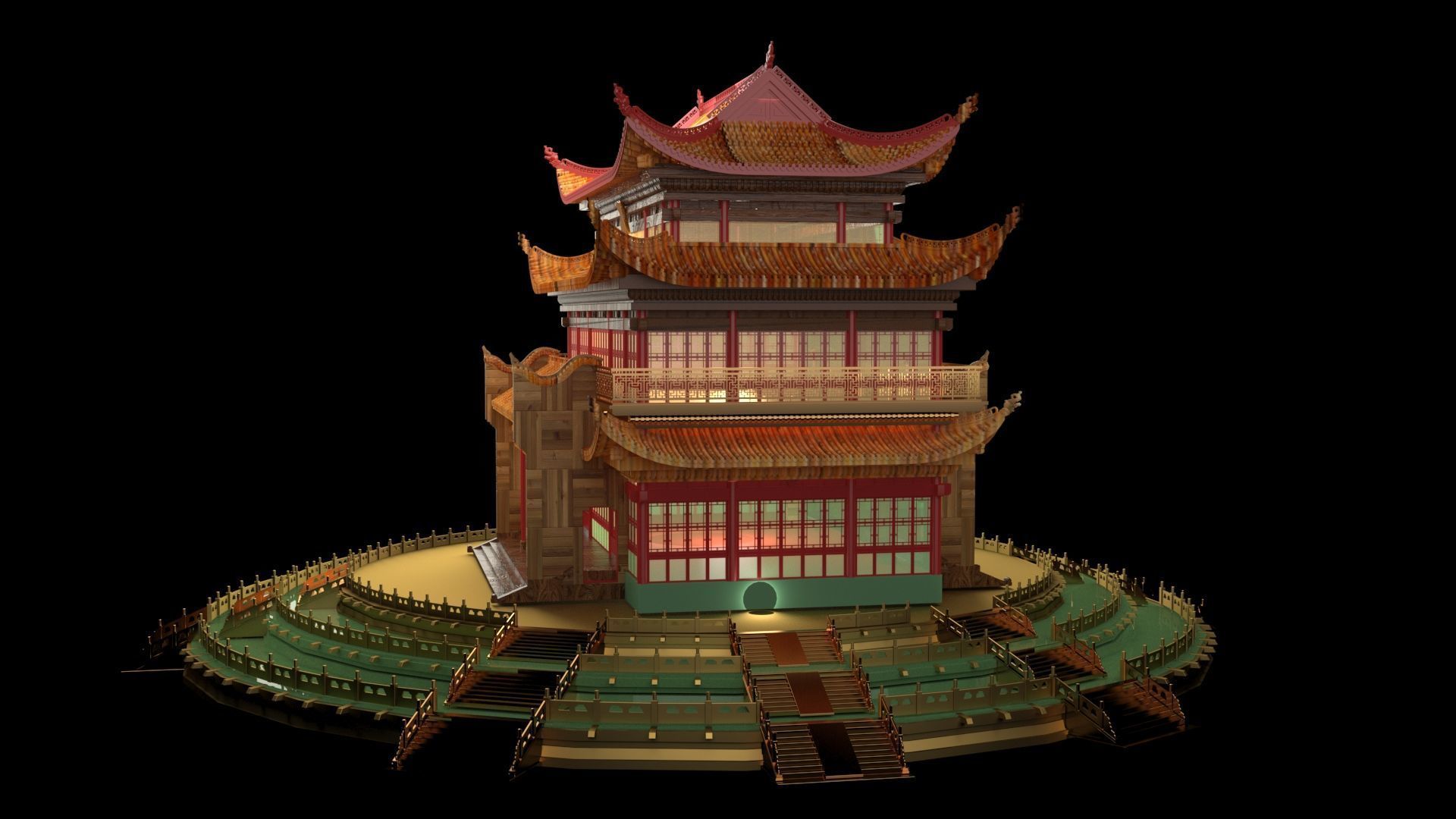 Chinese ancient  house  3D model_3