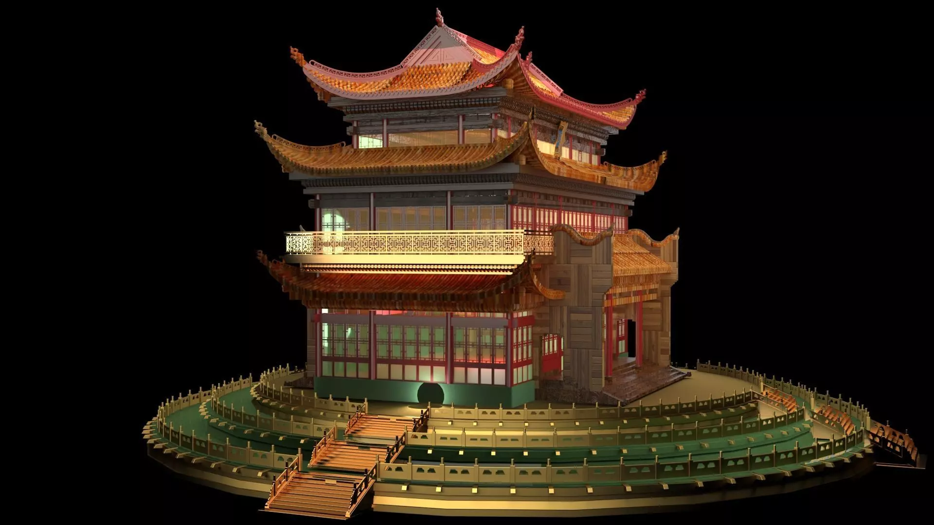 Chinese ancient  house  3D model_0