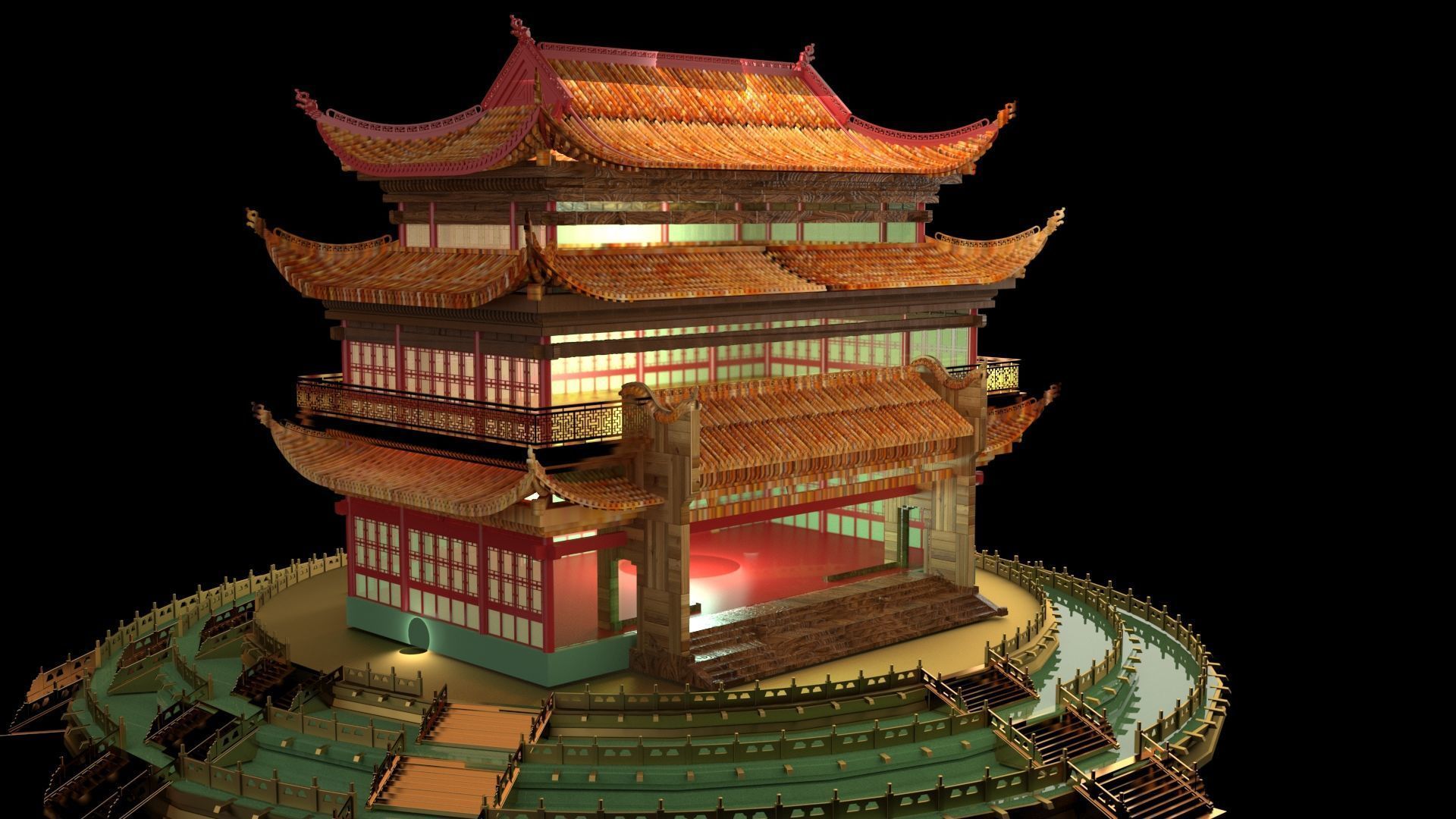 Chinese ancient  house  3D model_4
