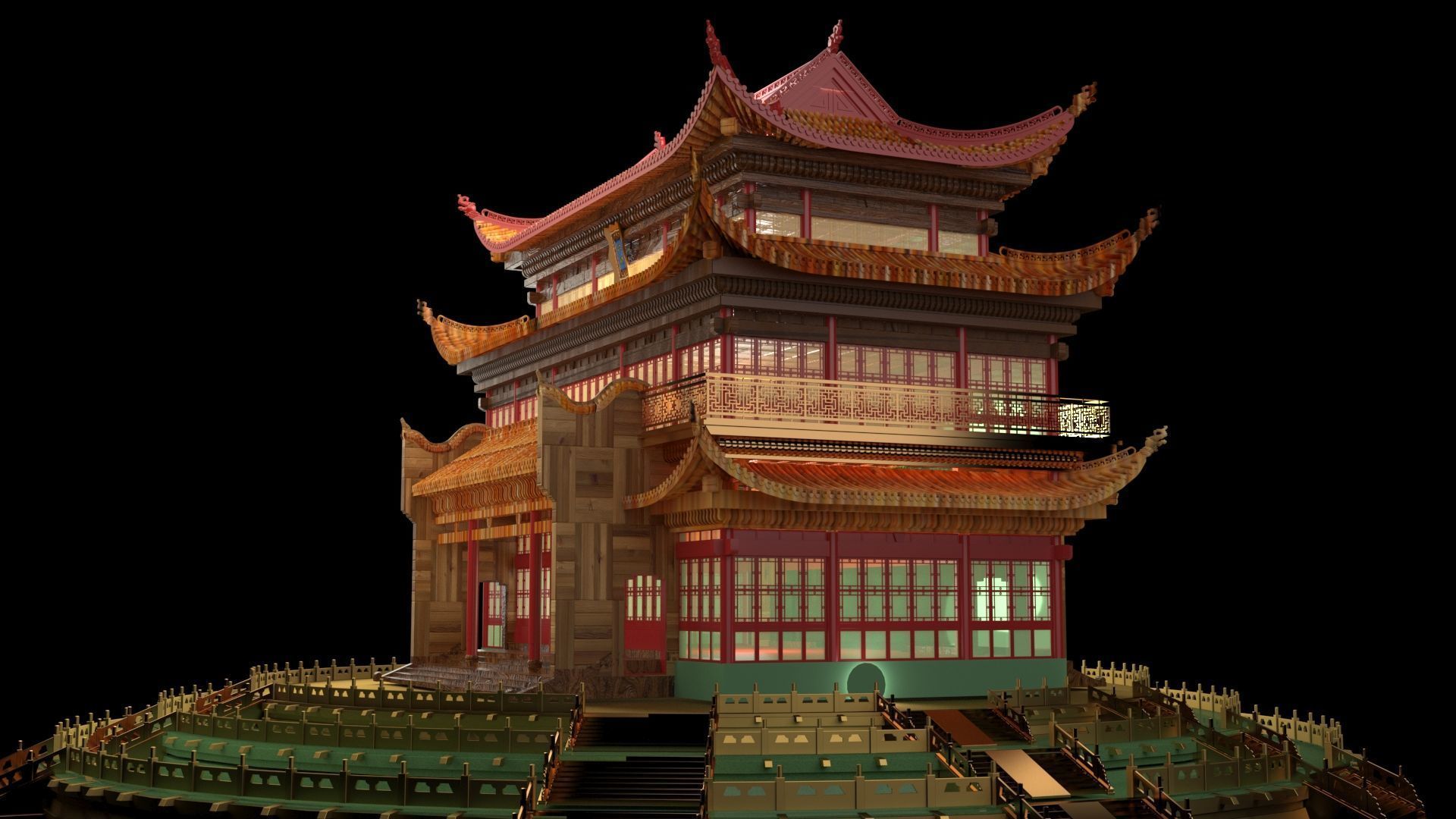 Chinese ancient  house  3D model_2