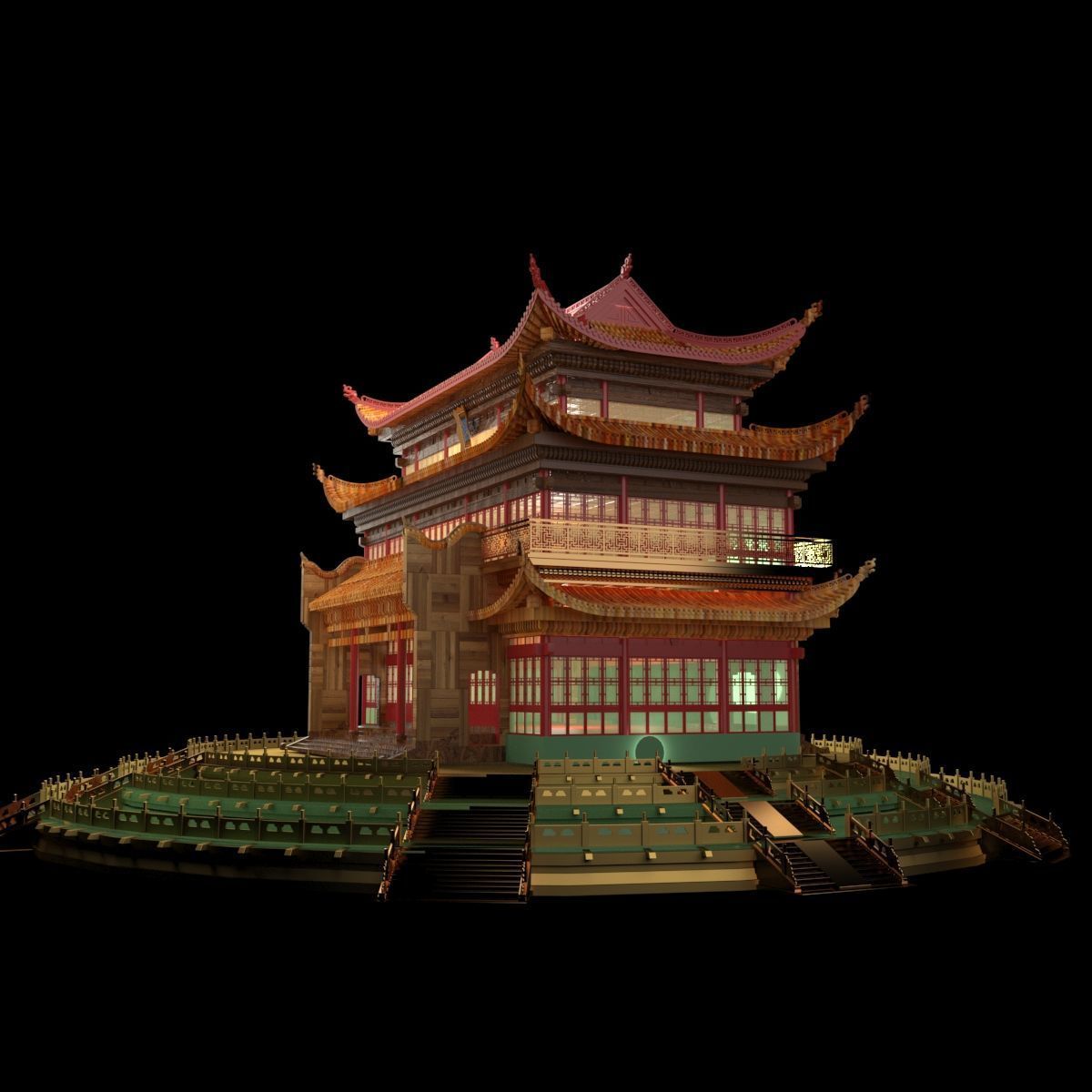 Chinese ancient  house  3D model_5