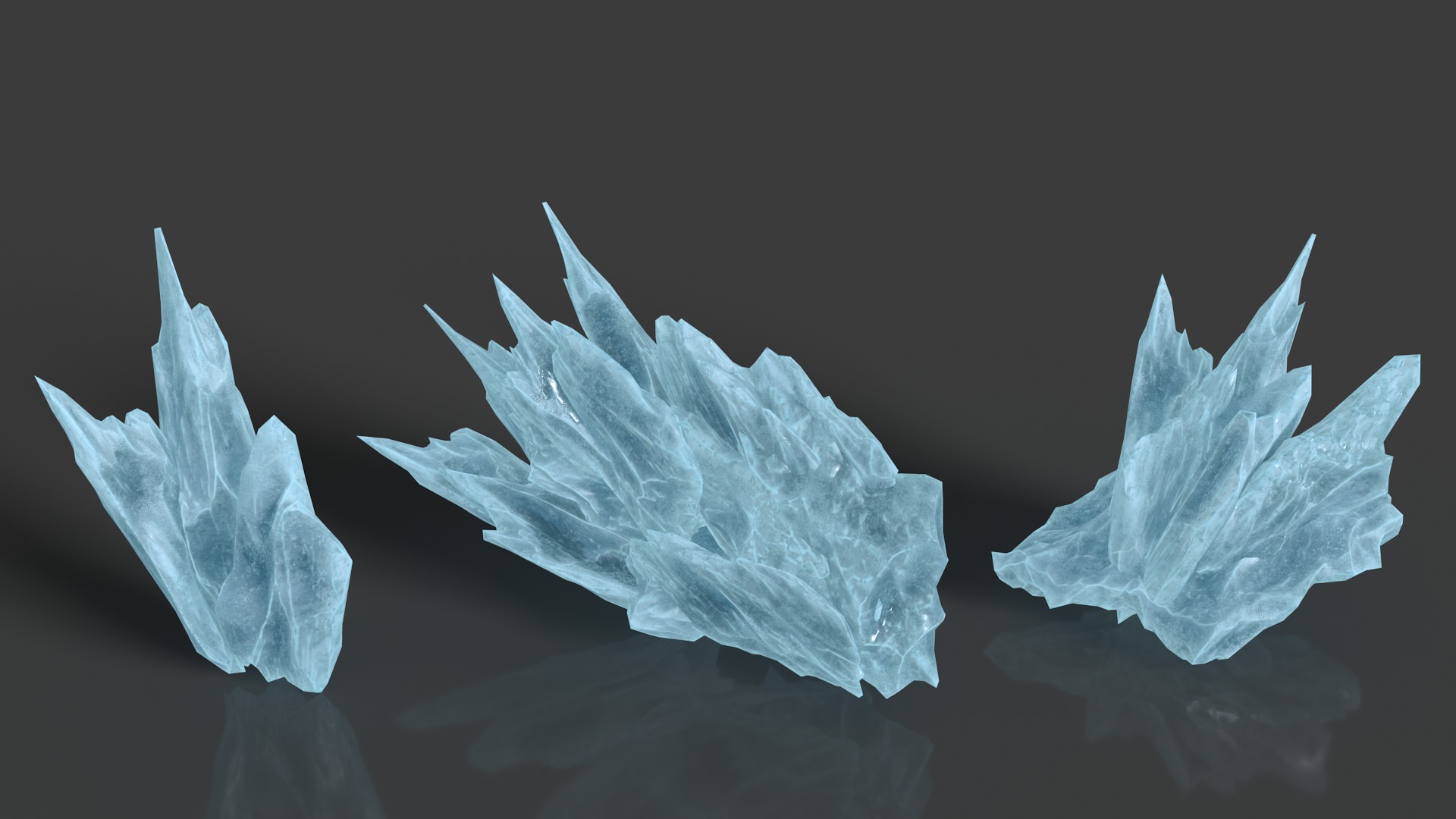 40 Low poly Spiky Ice Cave Modulars - 241002 Low-poly 3D model_10