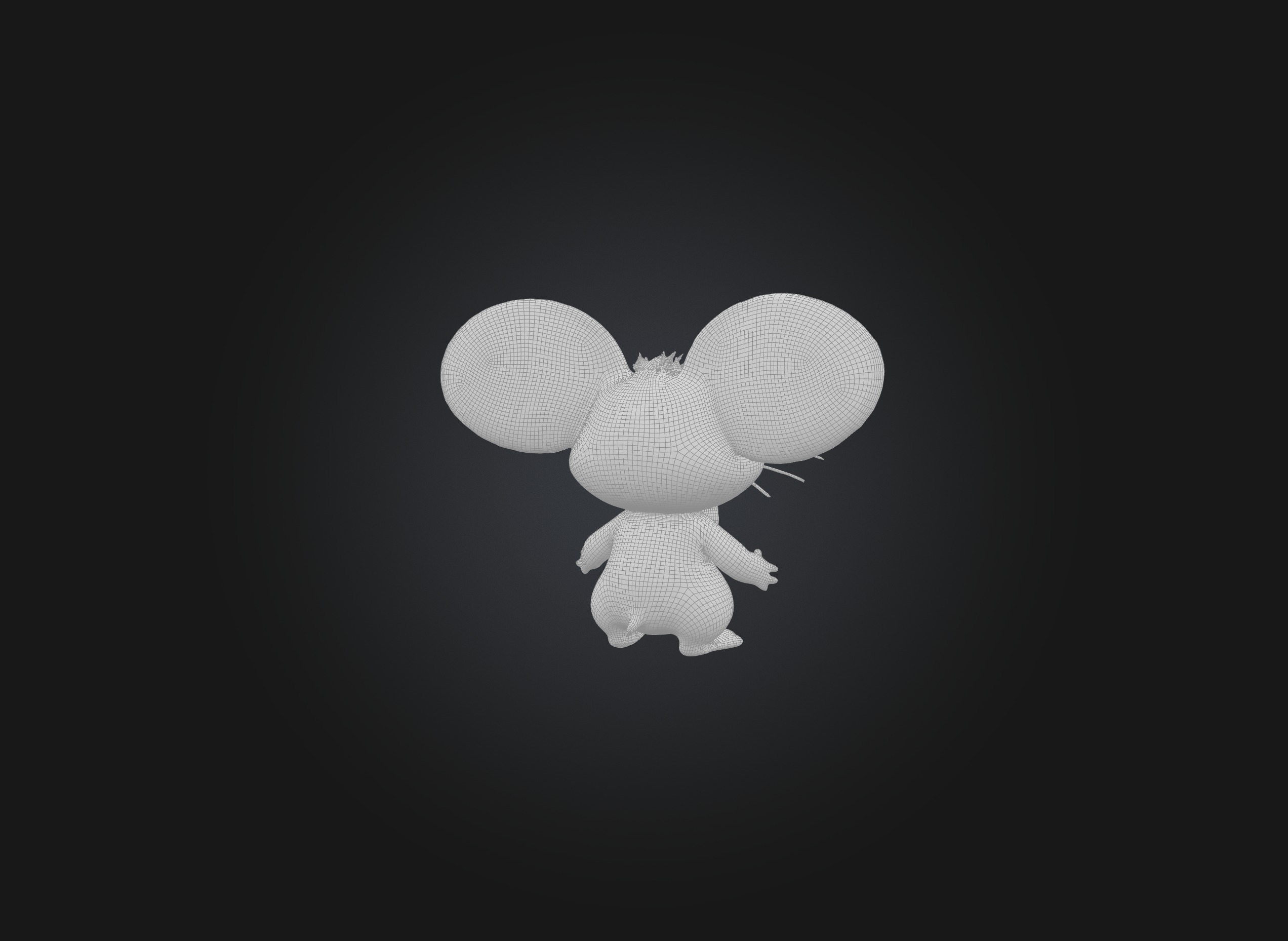 cute cartoon mouse Low-poly 3D model_4