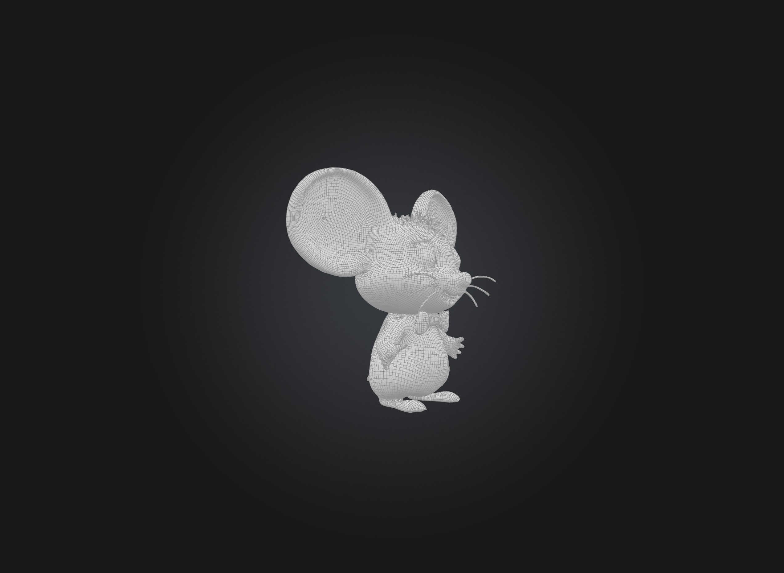 cute cartoon mouse Low-poly 3D model_1