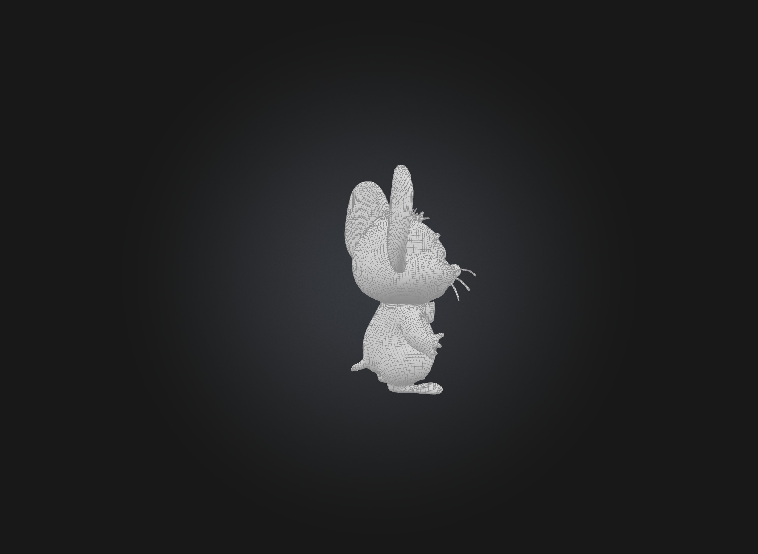 cute cartoon mouse Low-poly 3D model_3