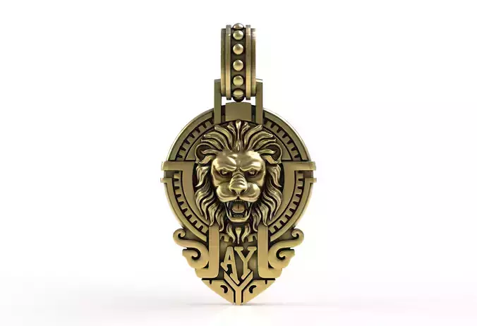 Antique Roaring Lion Pendant