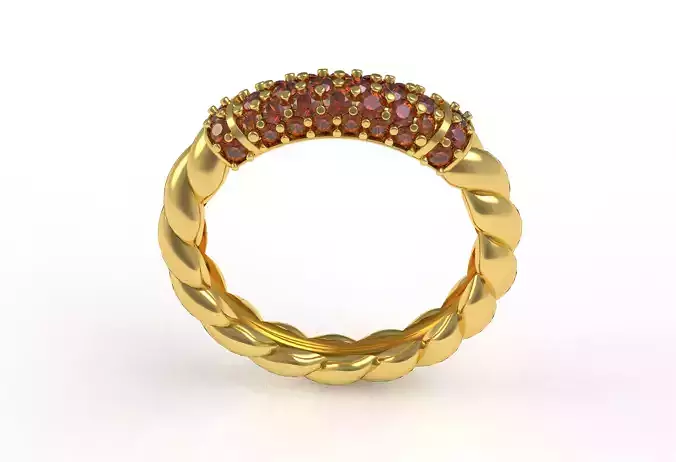 Rope Shank Diamond Ring