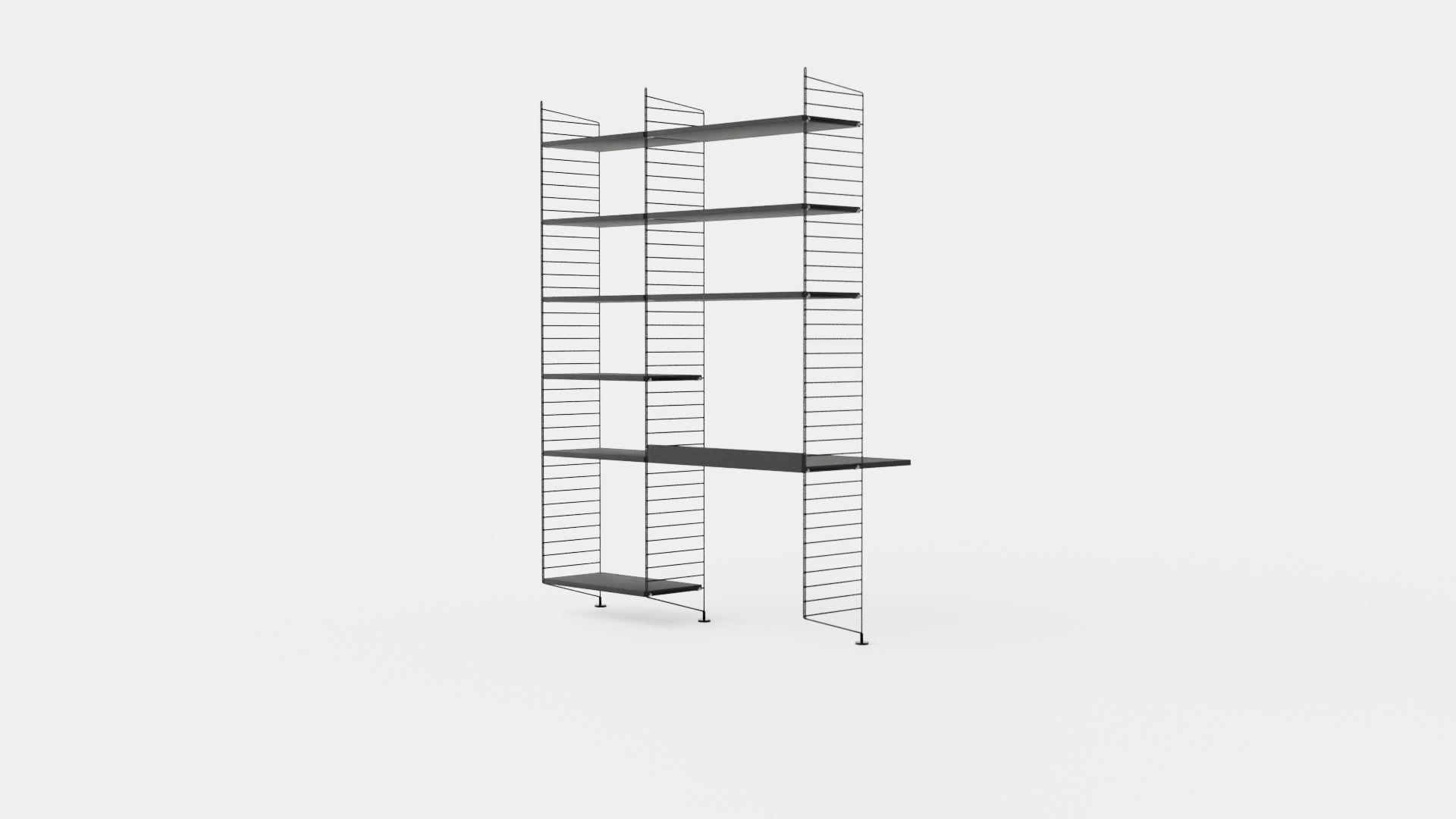 Workspace Shelf Low-poly 3D model_3