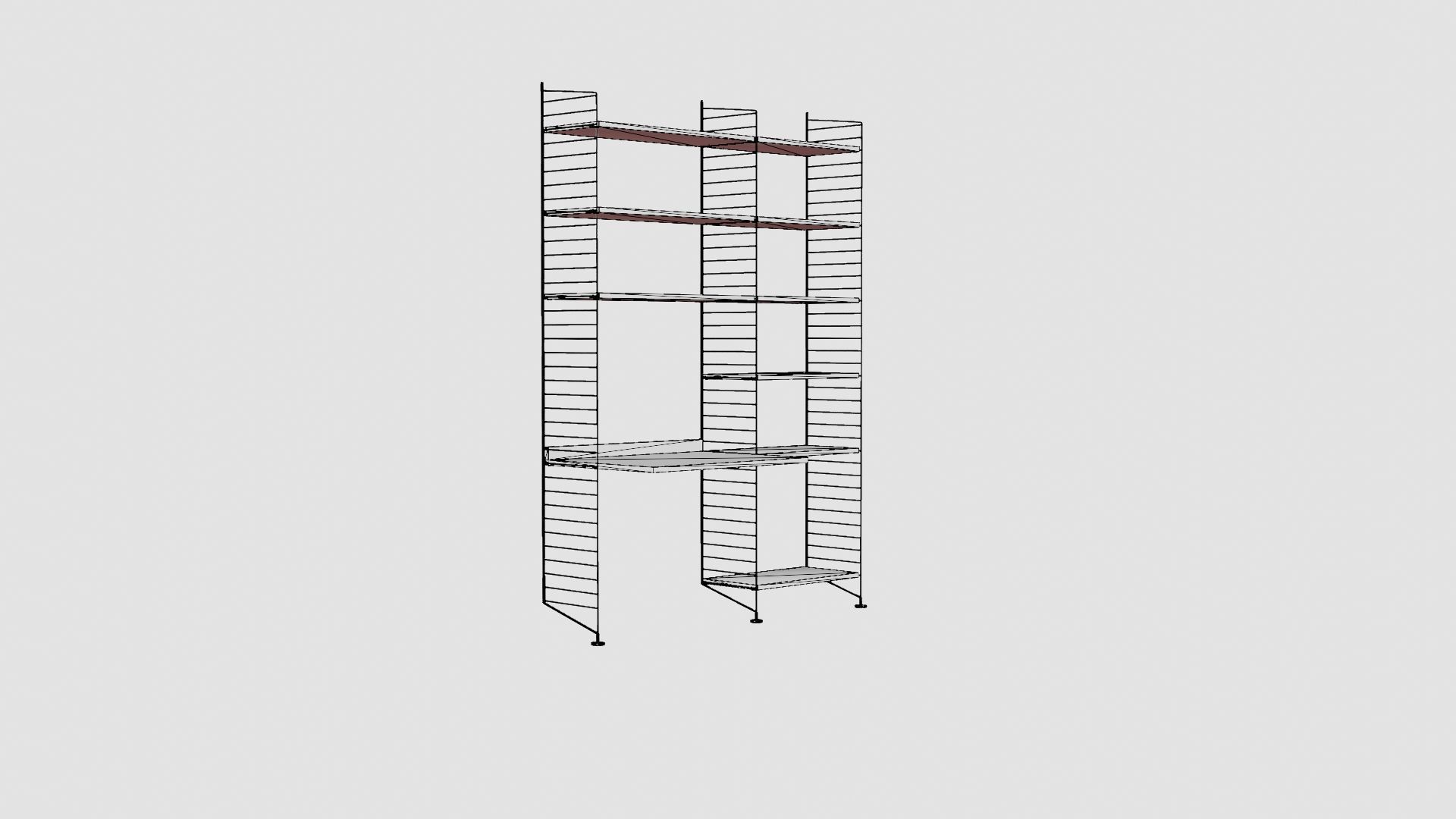Workspace Shelf Low-poly 3D model_7