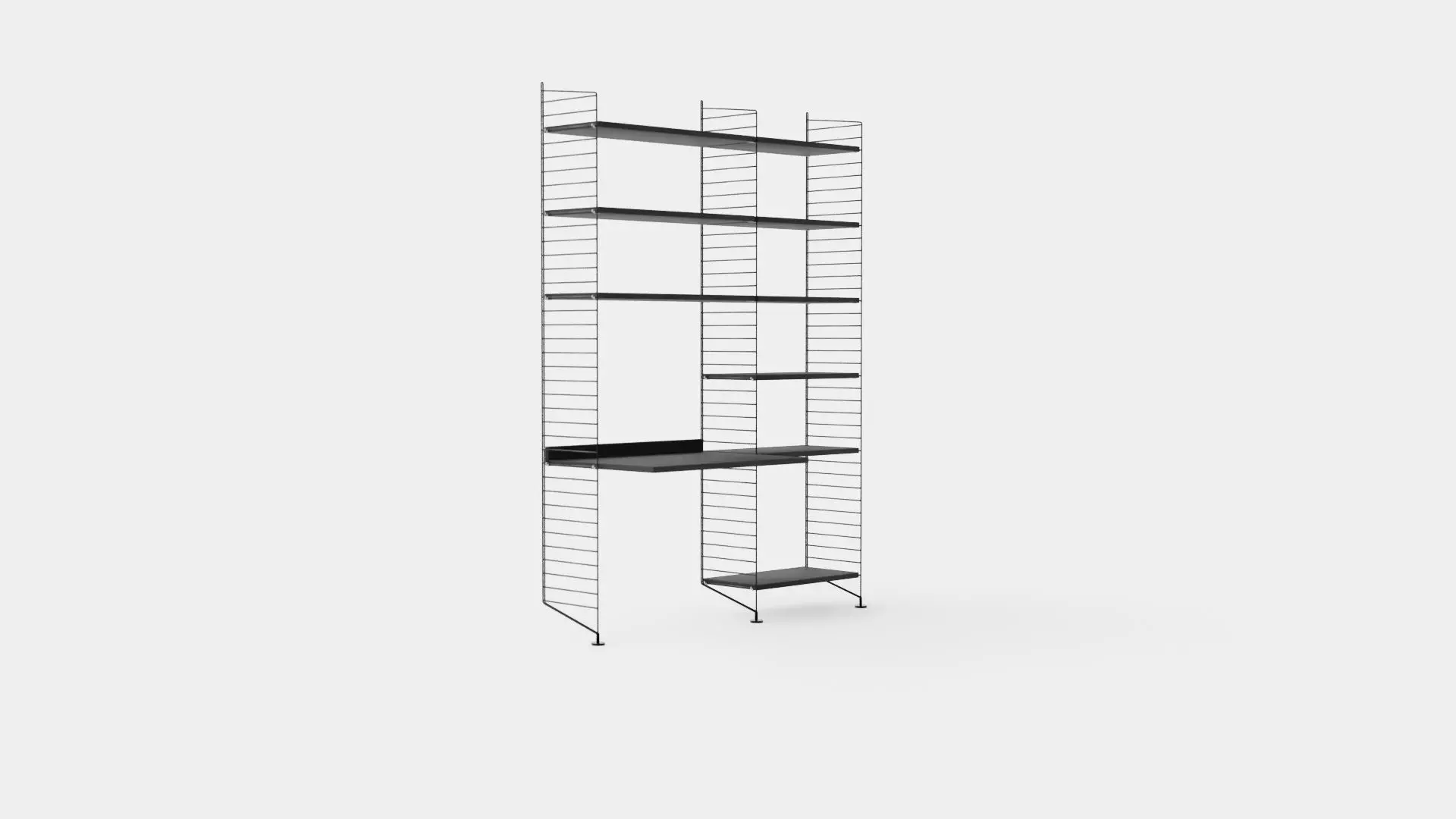 Workspace Shelf Low-poly 3D model_0