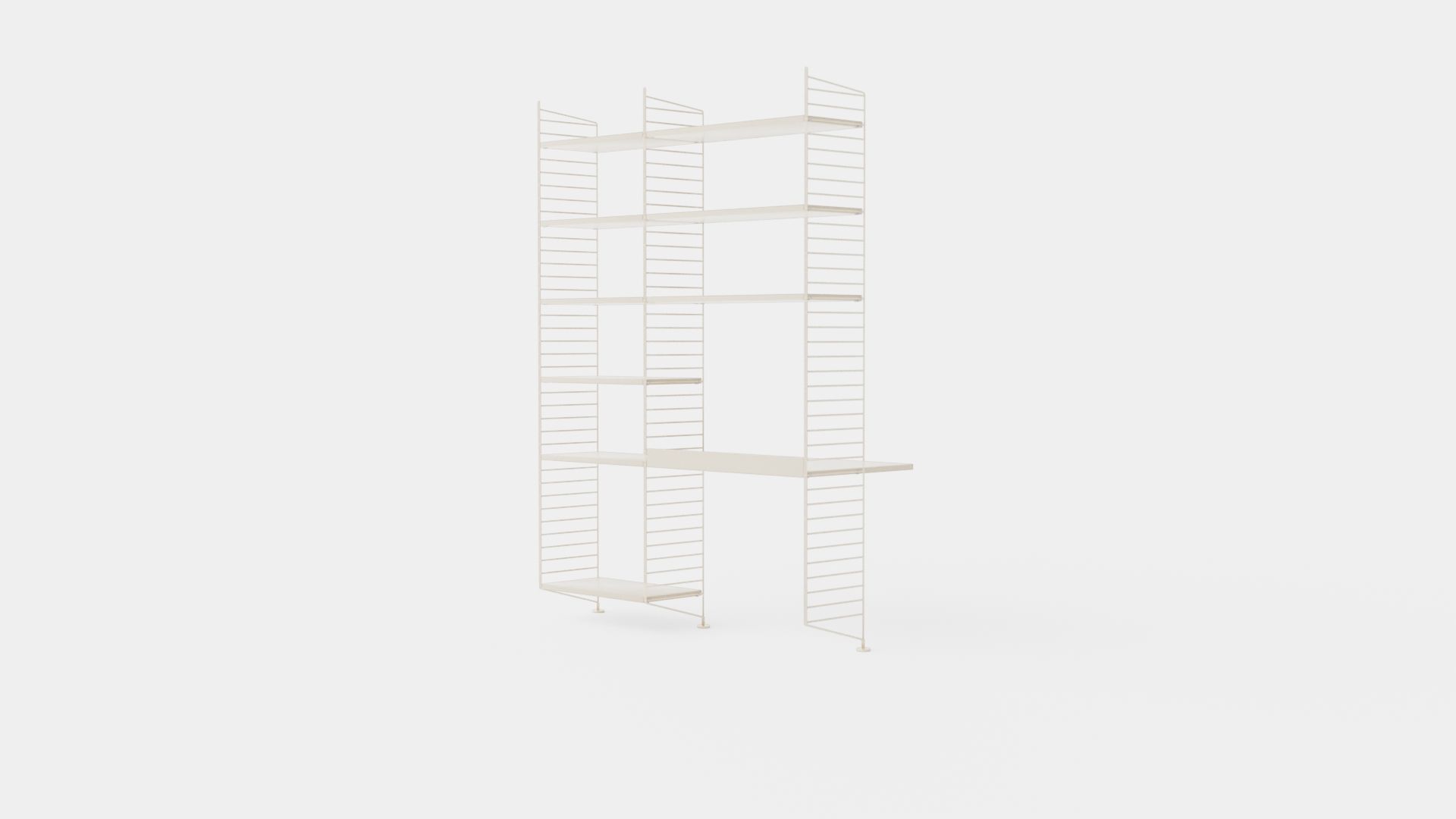 Workspace Shelf Low-poly 3D model_3