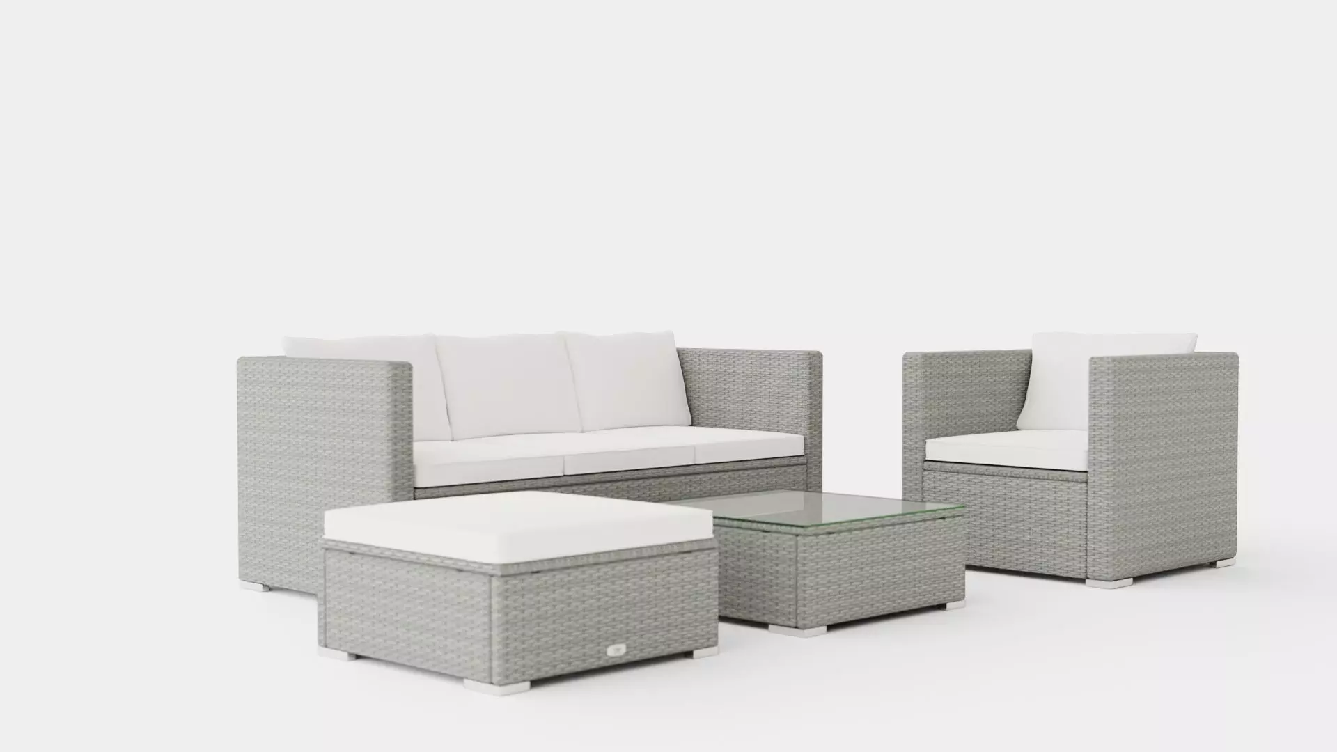 Sofa Set Low-poly 3D model_0