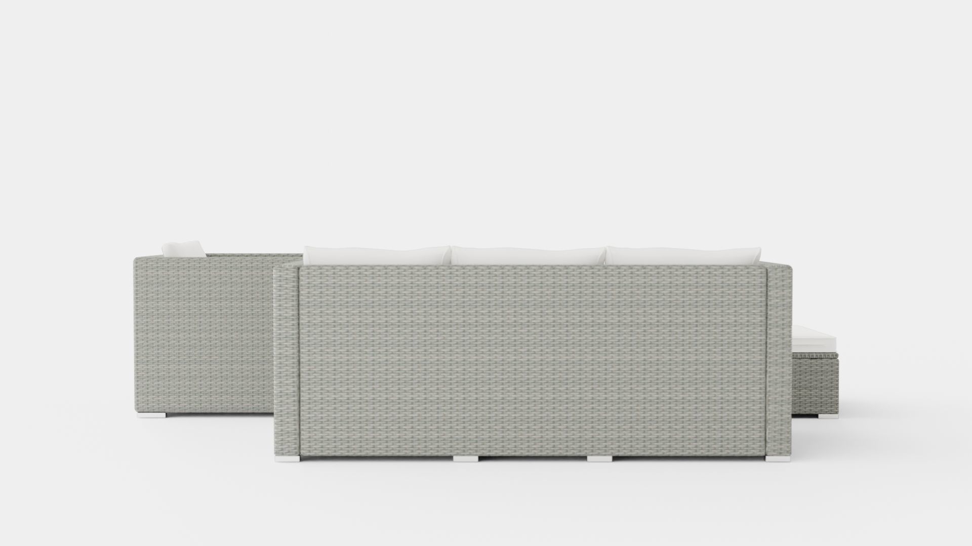 Sofa Set Low-poly 3D model_4