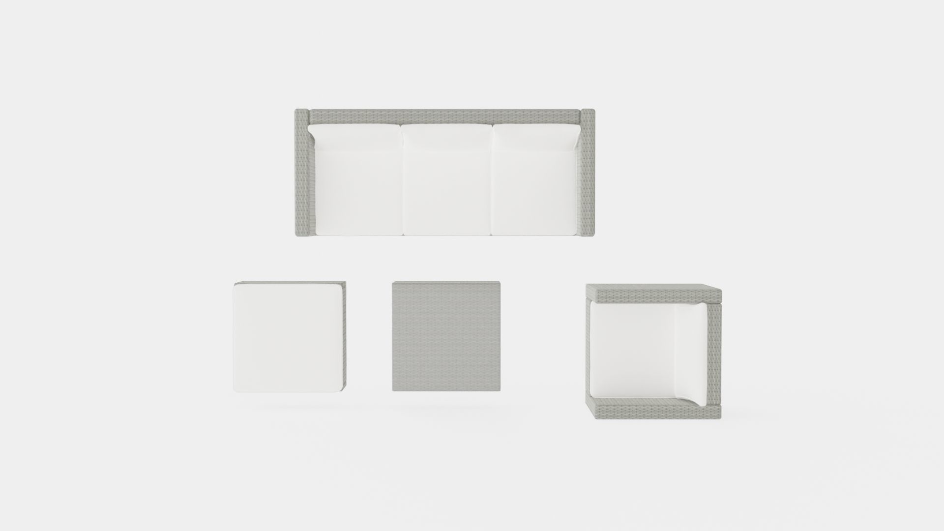 Sofa Set Low-poly 3D model_5