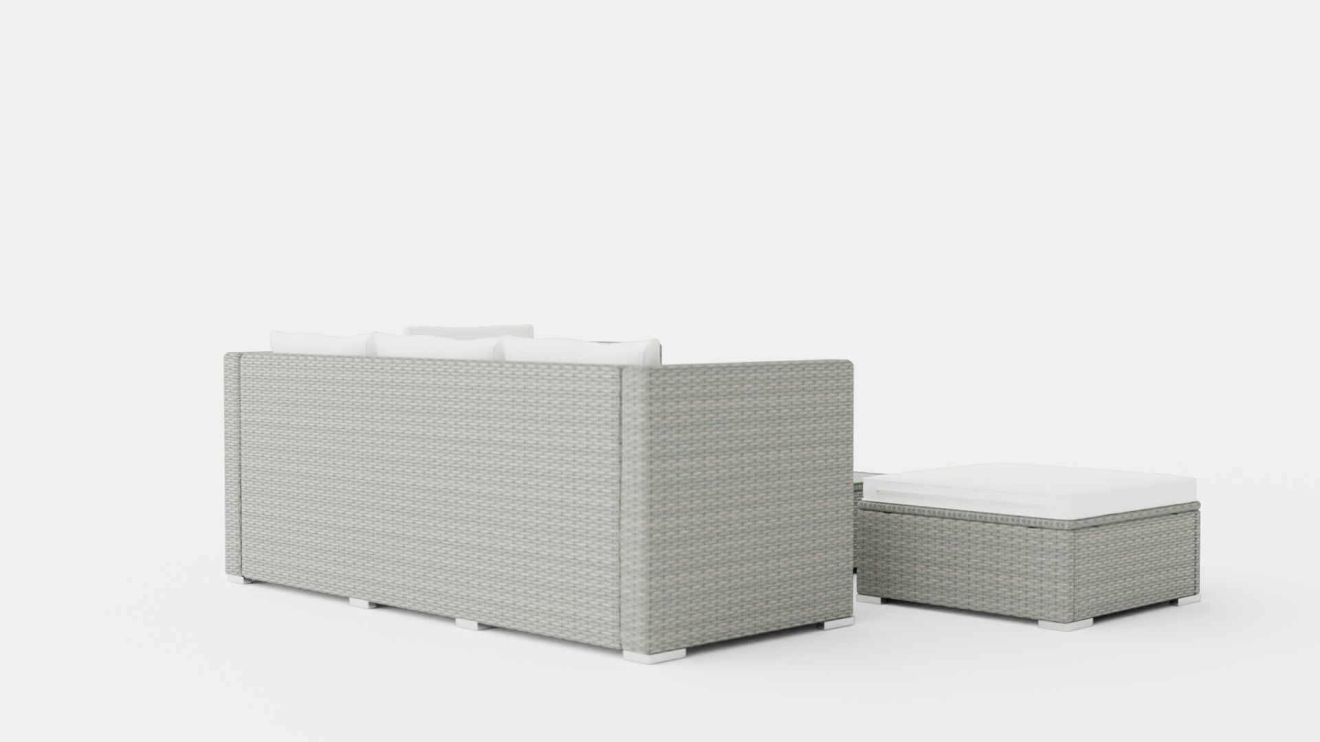 Sofa Set Low-poly 3D model_3