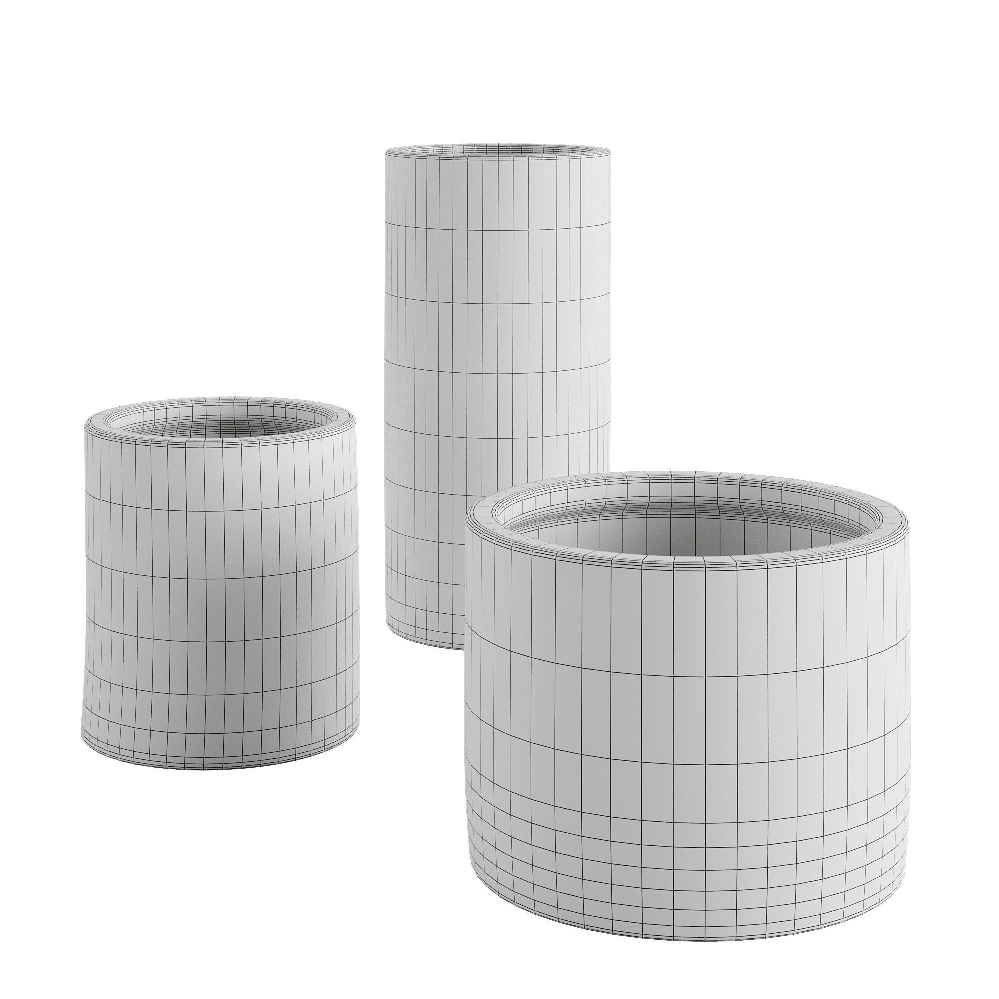 Light Sky Blue or White Vase 3D model_3