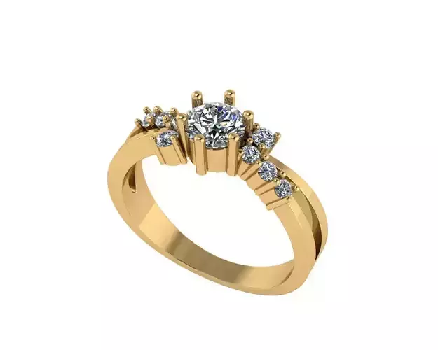 Women diamond ring 3d render