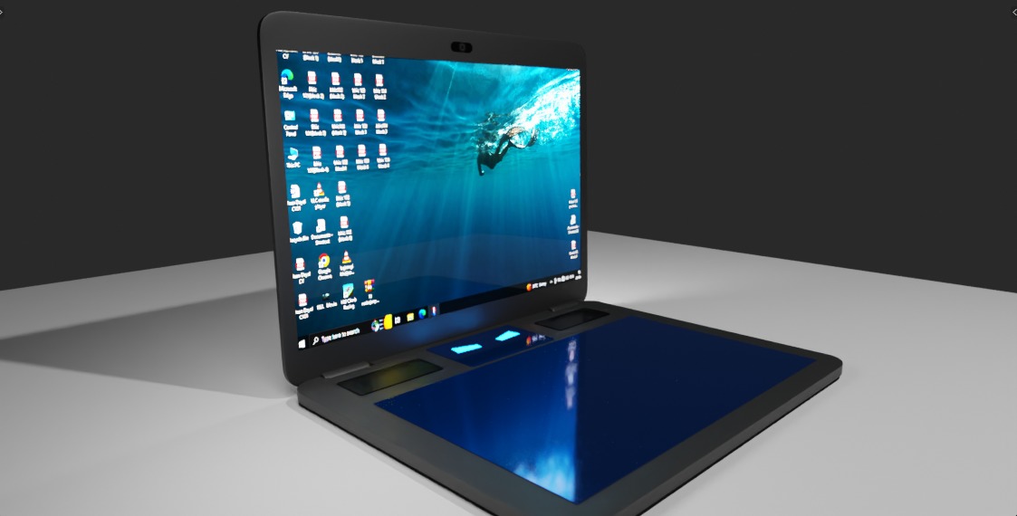Smart Ai laptop Bujji 3d modal blender Low-poly 3D model_2