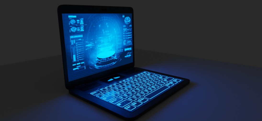 Smart Ai laptop Bujji 3d modal blender Low-poly 3D model_3