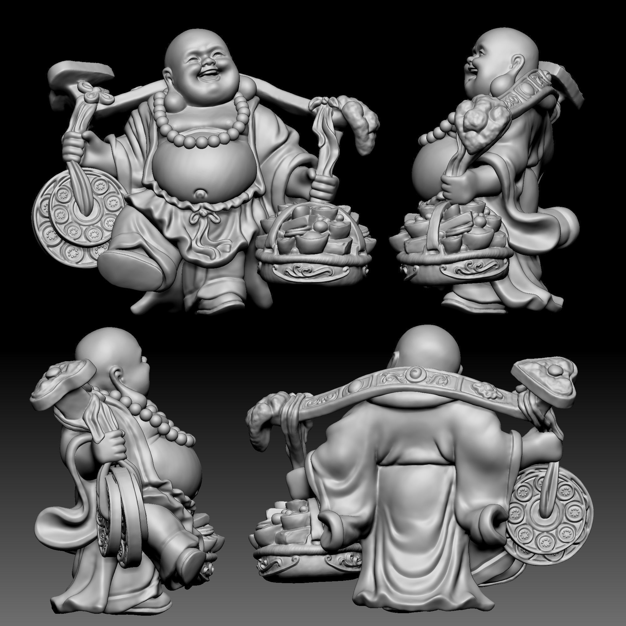 God of wealth 060 3D print model_2