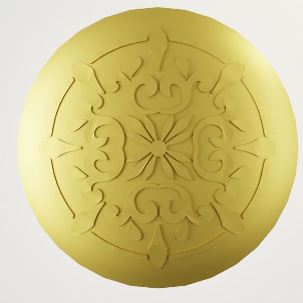 Flower button Free 3D model_1