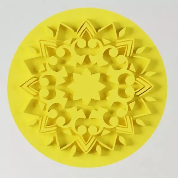 Flower button Free 3D model_0