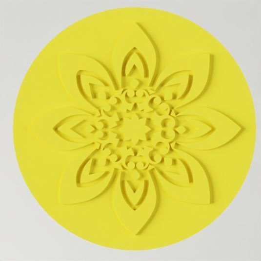 Flower button Free 3D model_1