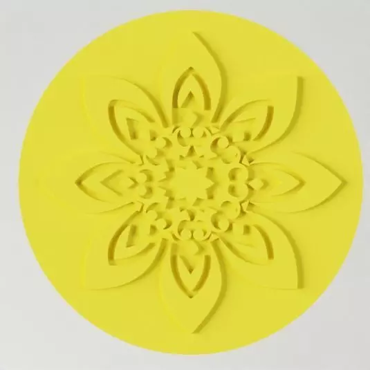 Flower button Free 3D model_0