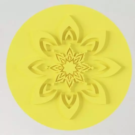 Flower button Free 3D model_0