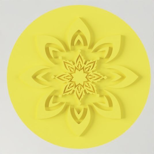 Flower button Free 3D model_2