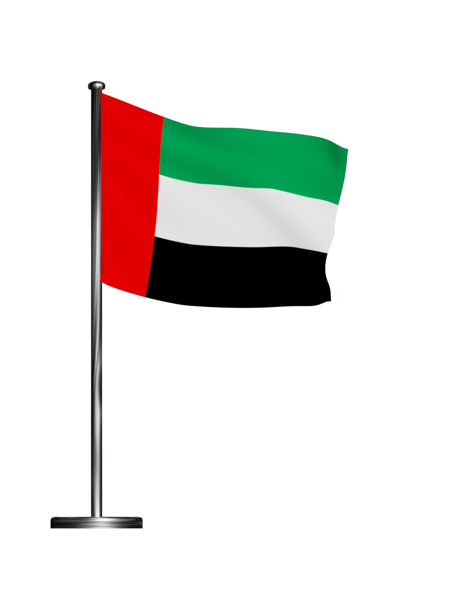 United Arab Emirates UAE flag 3D model_1