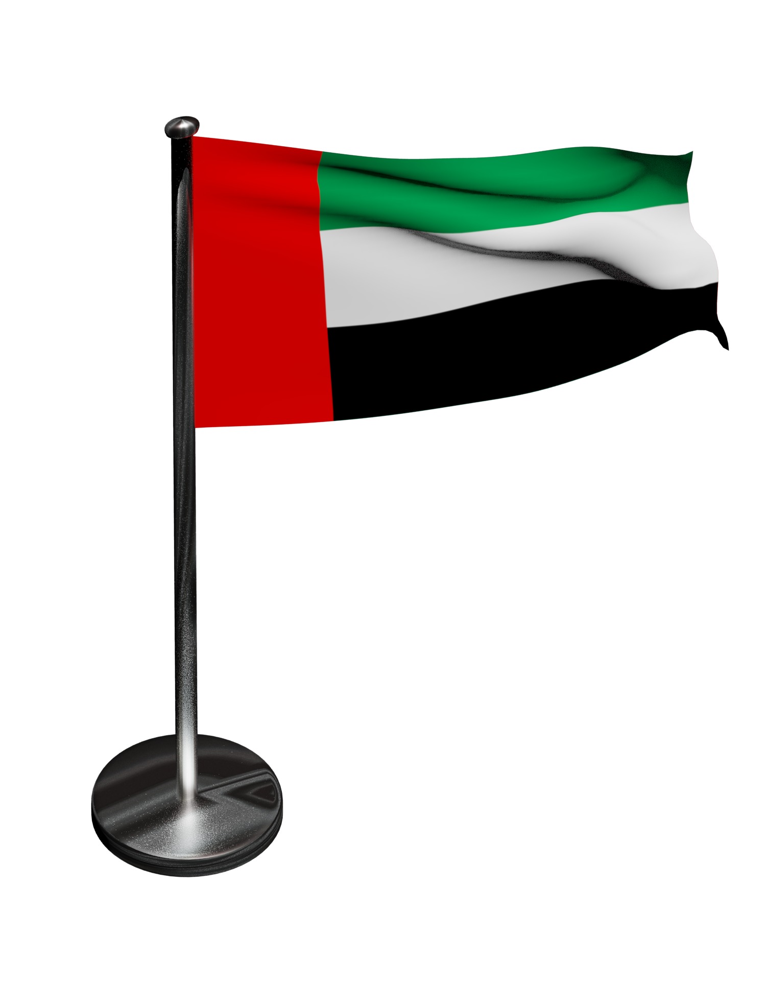 United Arab Emirates UAE flag 3D model_13