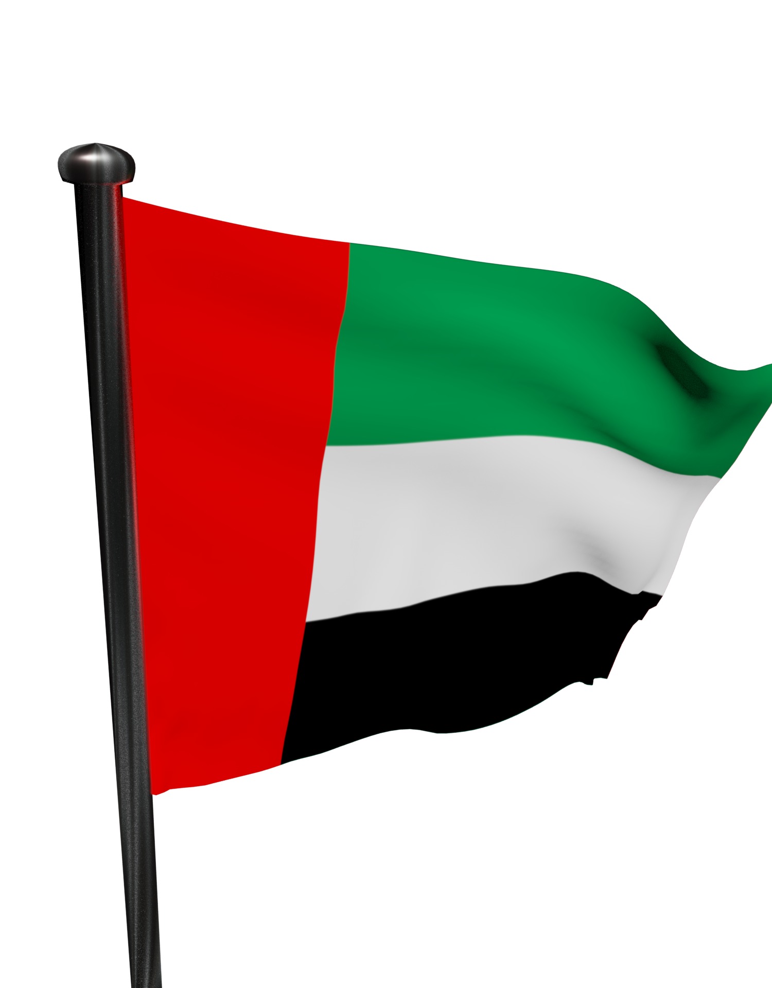 United Arab Emirates UAE flag 3D model_4
