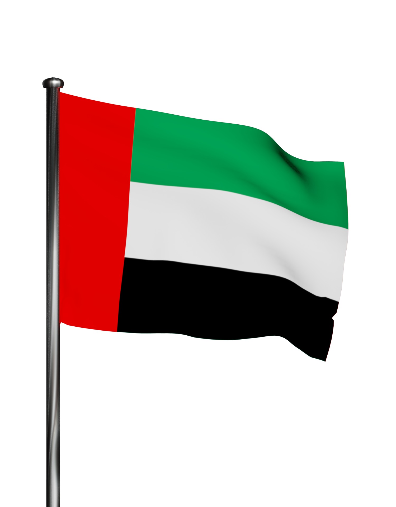 United Arab Emirates UAE flag 3D model_2