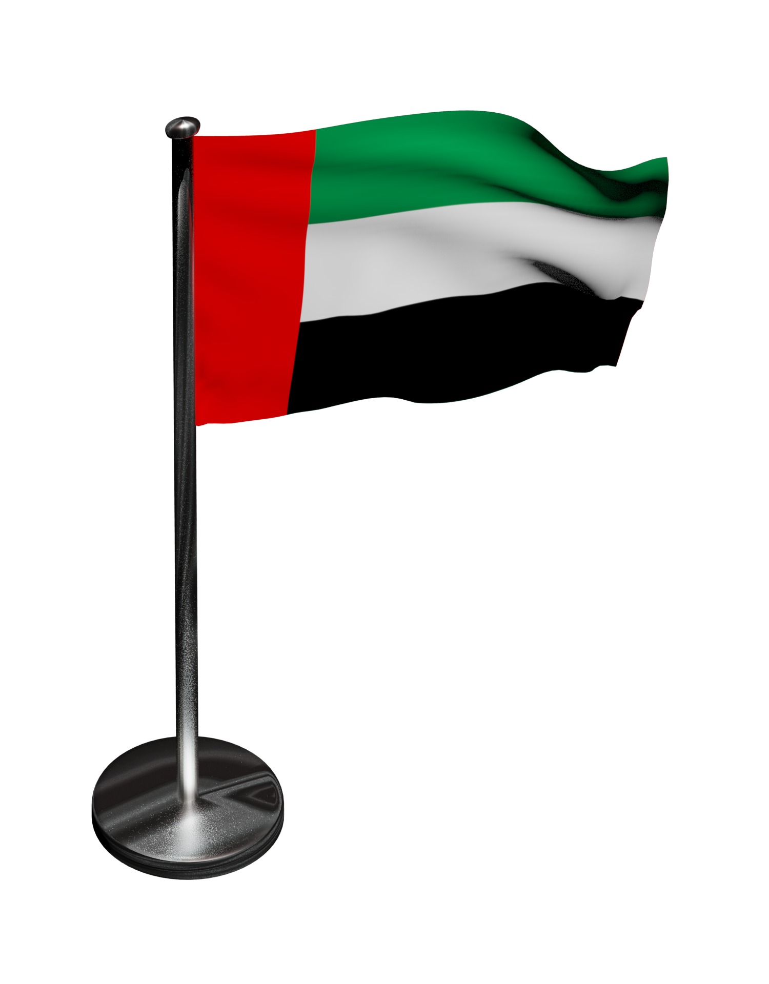 United Arab Emirates UAE flag 3D model_11