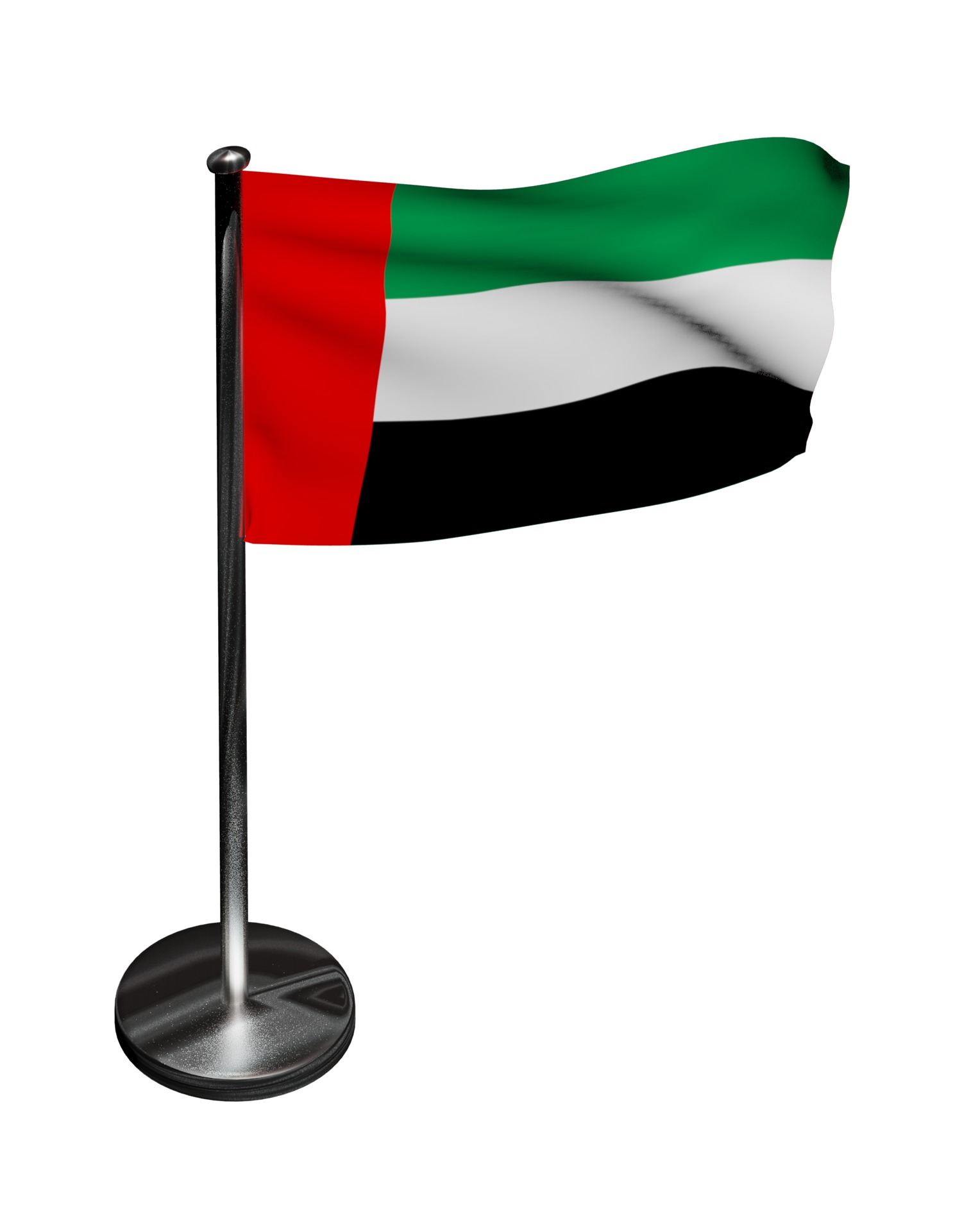 United Arab Emirates UAE flag 3D model_15