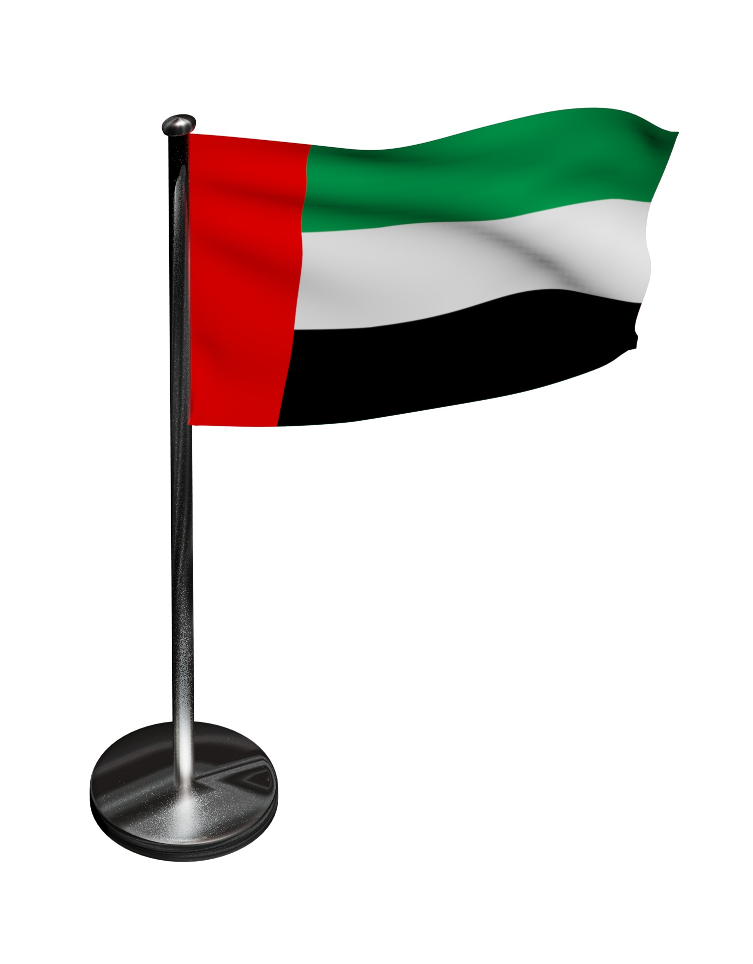 United Arab Emirates UAE flag 3D model_3