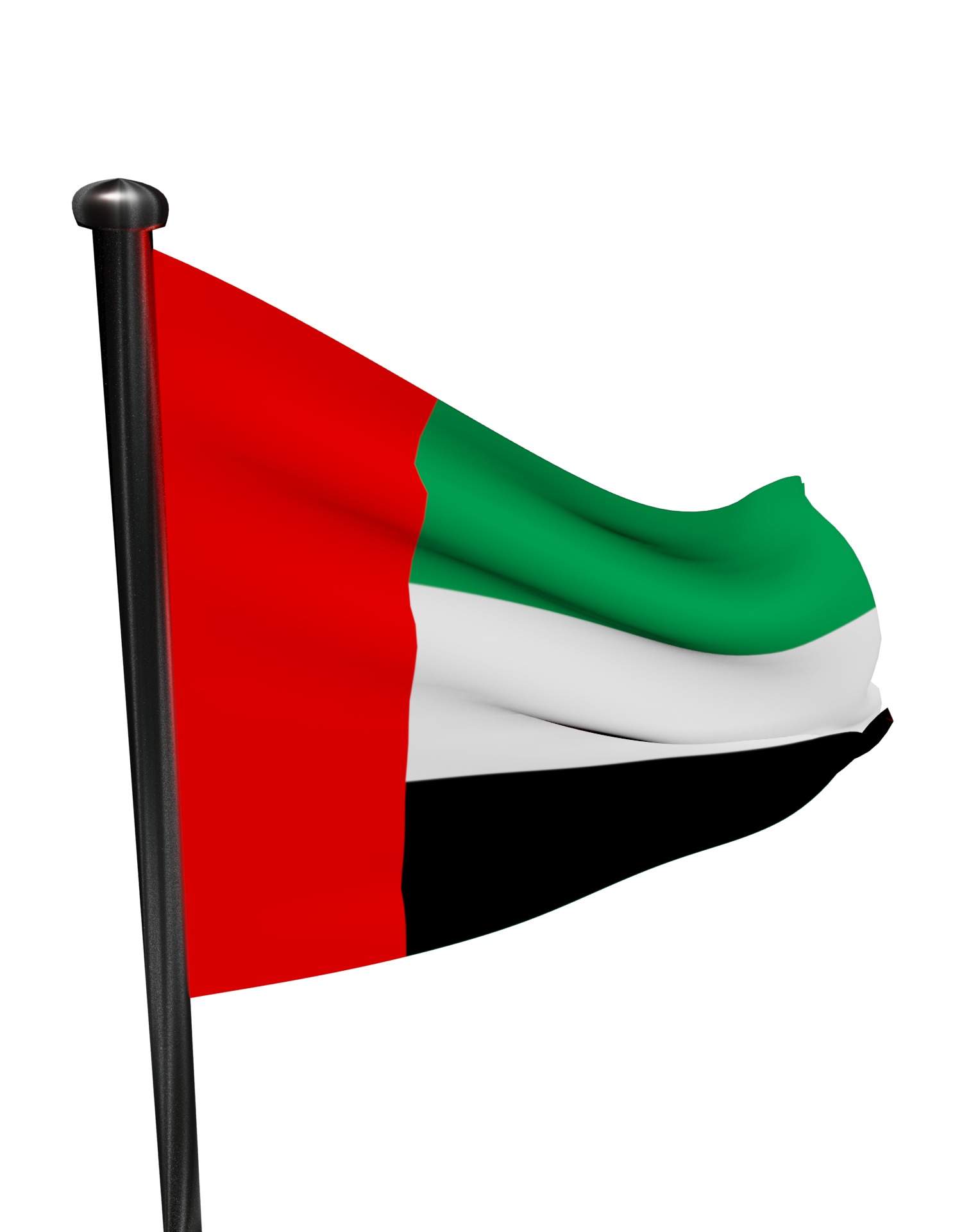United Arab Emirates UAE flag 3D model_8