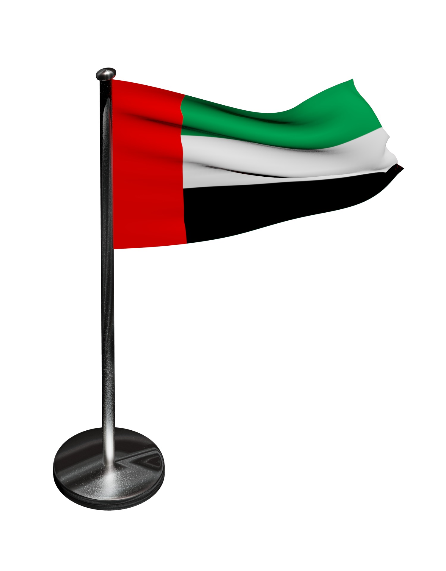 United Arab Emirates UAE flag 3D model_7