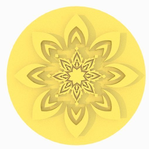 Flower button Free 3D model_1